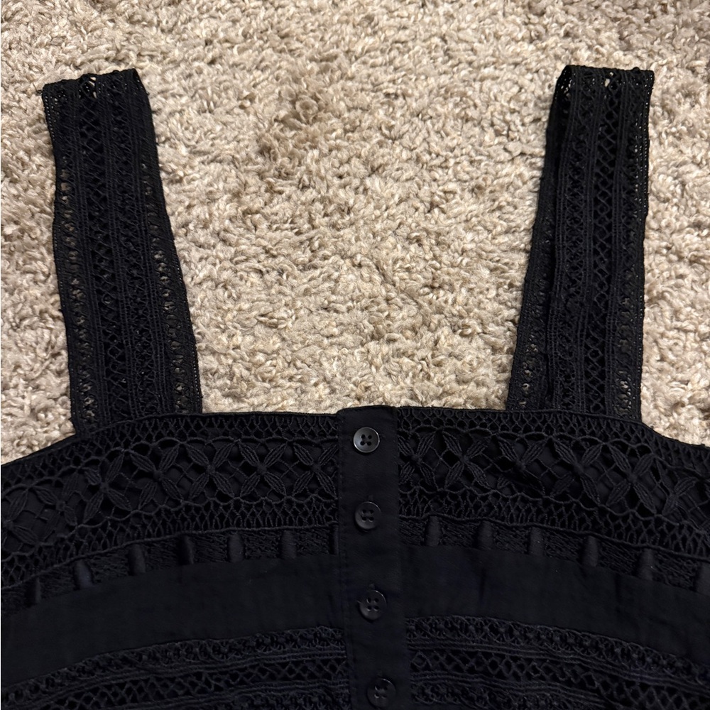 Black Embroidered Crop Top - Picture 3 of 4
